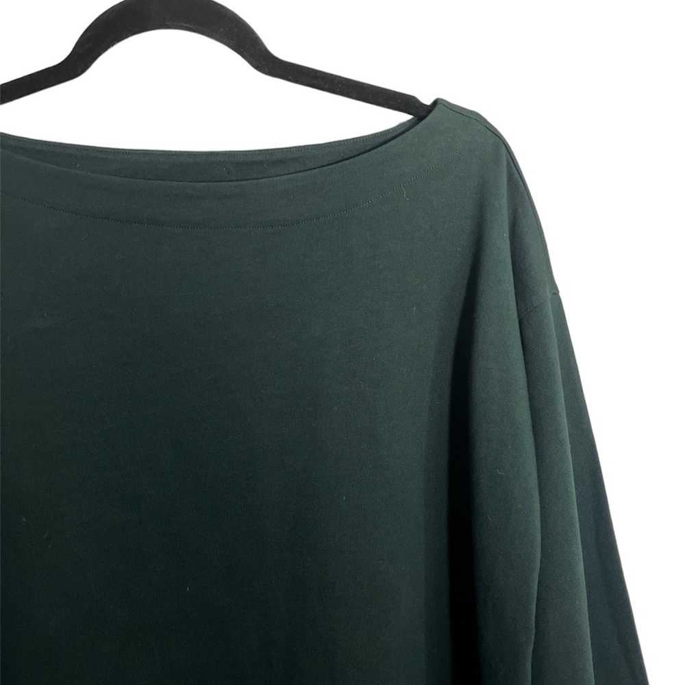 Ralph Lauren Dark Green Boatneck Long-Sleeve Top with Side Buttons - Picture 3 of 8